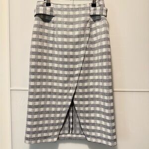 Topshop Gray and White Plaid Pencil Skirt